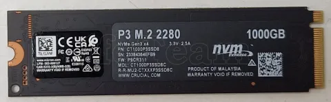 Photo de Disque SSD Crucial P3 1To  - NVMe M.2 Type 2280 - SN 23384364EFB9 - ID 201242