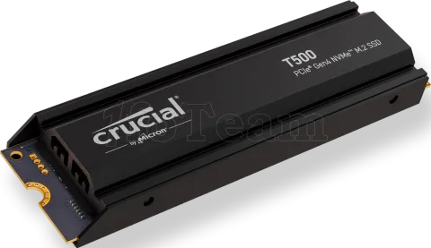 Photo de Disque SSD Crucial T500 1To  avec dissipateur - NVMe M.2 Type 2280