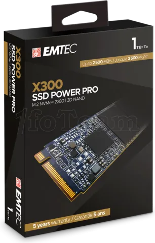 Photo de Disque SSD Emtec X300 Power Pro 1To  - NVMe M.2 Type 2280