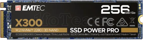 Photo de Disque SSD Emtec X300 Power Pro 256Go - NVMe M.2 Type 2280