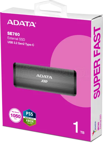 Photo de Disque SSD externe Adata SE760 - 1To  (Gris)