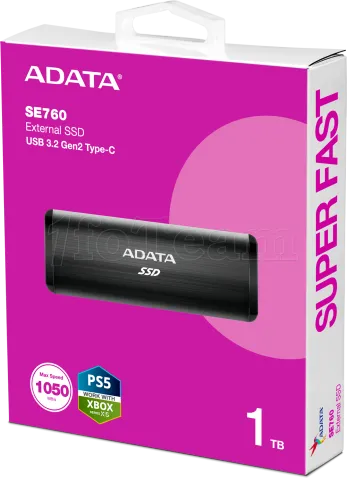 Photo de Disque SSD externe Adata SE760 - 1To  (Noir)