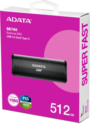 Photo de Disque SSD externe Adata SE760 - 512Go (Noir)