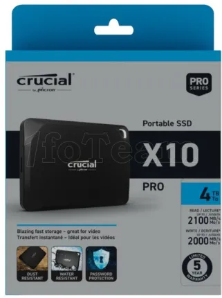 Photo de Disque SSD externe Crucial X10 Pro - 4To  (Noir)