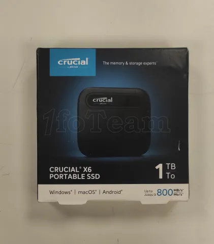 Photo de Disque SSD externe Crucial X6 - 1To  (Noir) - SN 2402E48DBD95 - ID 205554