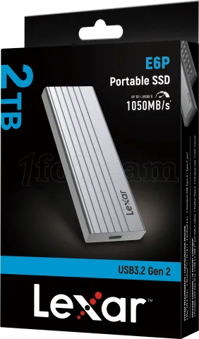 Photo de Disque SSD externe Lexar E6P - 2To (Argent)