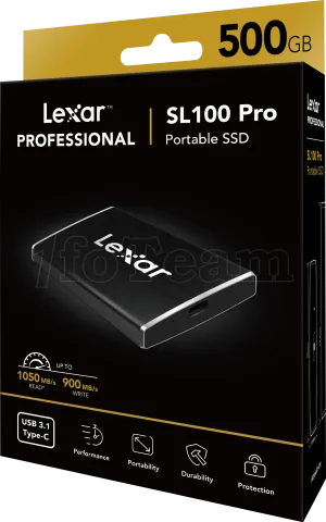 Photo de Disque SSD externe Lexar SL100 Pro - 500Go (Noir)