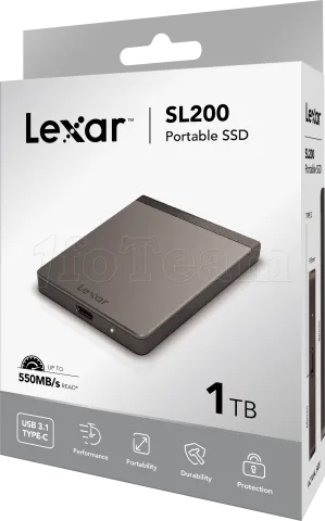 Photo de Disque SSD externe Lexar SL200 - 1To  (Gris)