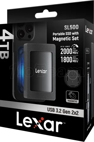 Photo de Disque SSD externe Lexar SL500M - 4To (Noir)