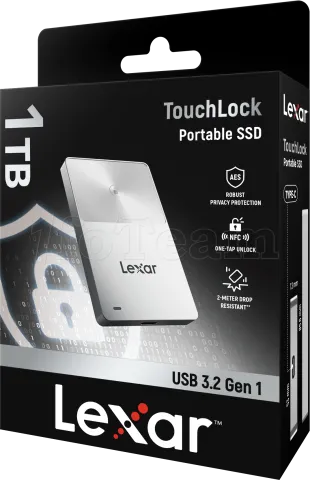 Photo de Disque SSD externe Lexar TouchLock - 1To (Argent)