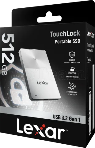 Photo de Disque SSD externe Lexar TouchLock - 512Go (Argent)