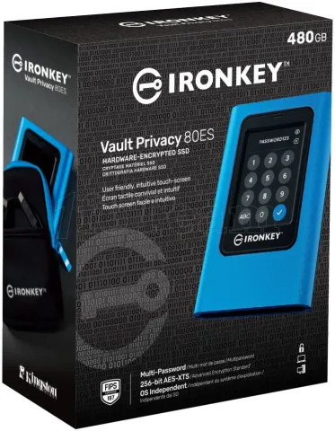 Photo de Disque SSD externe sécurisé Kingston IronKey Vault Privacy 80 - 480Go (Bleu)