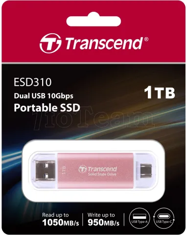 Photo de Disque SSD externe Transcend ESD310 - 1To (Rose)