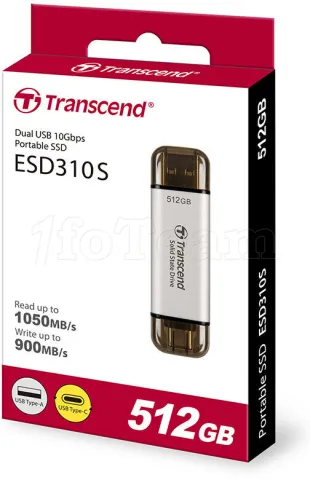 Photo de Disque SSD externe Transcend ESD310 - 512Go (Argent)