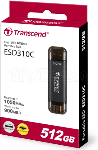 Photo de Disque SSD externe Transcend ESD310 - 512Go (Noir)