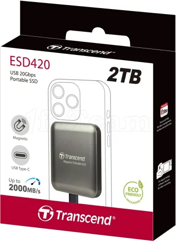 Photo de Disque SSD externe Transcend ESD420 - 2To (Gris)