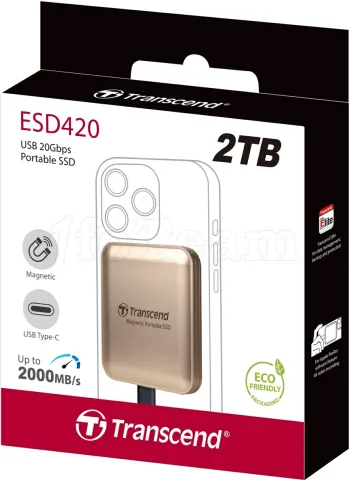 Photo de Disque SSD externe Transcend ESD420 - 2To (Or)