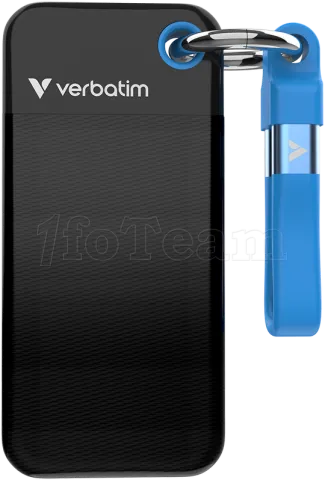 Photo de Disque SSD externe Verbatim Pocket - 128Go (Noir/Bleu)