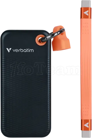 Photo de Disque SSD externe Verbatim Pocket - 128Go (Noir/Orange)