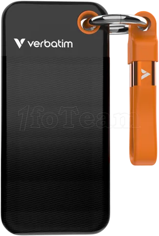 Photo de Disque SSD externe Verbatim Pocket - 128Go (Noir/Orange)