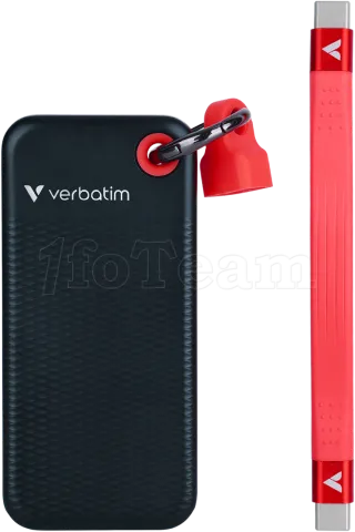 Photo de Disque SSD externe Verbatim Pocket - 128Go (Noir/Rouge)