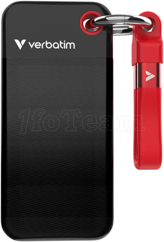 Photo de Disque SSD externe Verbatim Pocket - 128Go (Noir/Rouge)