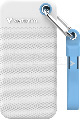 Photo de Disque SSD externe Verbatim Pocket - 1To (Blanc/Bleu)