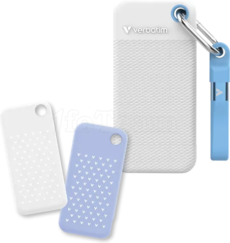 Photo de Disque SSD externe Verbatim Pocket - 1To (Blanc/Bleu)