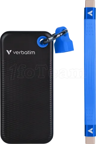 Photo de Disque SSD externe Verbatim Pocket - 256Go (Noir/Bleu)