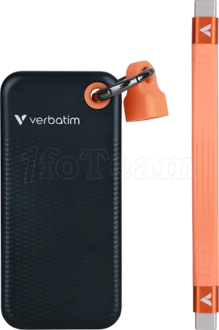 Photo de Disque SSD externe Verbatim Pocket - 2To (Noir/Orange)