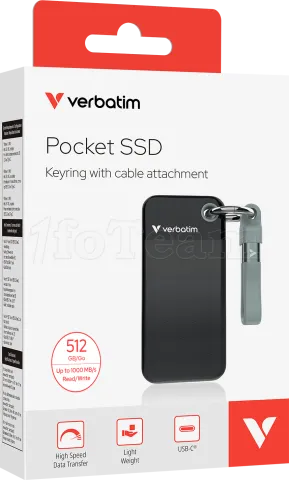 Photo de Disque SSD externe Verbatim Pocket - 512Go (Noir/Gris)