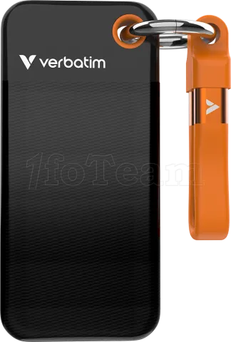 Photo de Disque SSD externe Verbatim Pocket - 512Go (Noir/Orange)