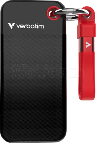 Photo de Disque SSD externe Verbatim Pocket - 512Go (Noir/Rouge)