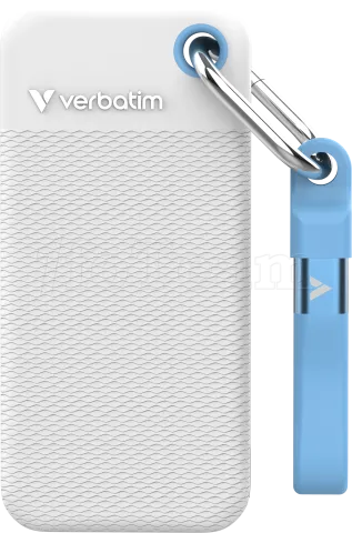 Photo de Disque SSD externe Verbatim Pocket SSD Couleur - 2To (Blanc/Bleu)