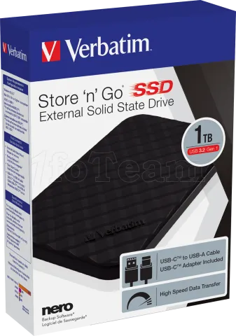 Photo de Disque SSD externe Verbatim Store'N'Go - 1To  (Noir)