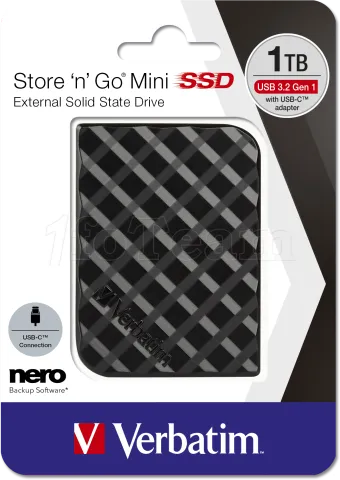 Photo de Disque SSD externe Verbatim Store'N'Go Mini - 1To  (Noir)