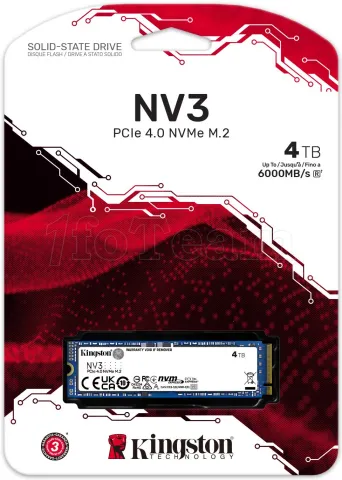 Photo de Disque SSD Kingston NV3 4To - NVMe M.2 Type 2280