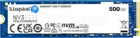 Photo de Disque SSD Kingston NV3 500Go - NVMe M.2 Type 2280
