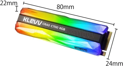 Photo de Disque SSD Klevv Cras C700 RGB 1To  - NVMe M.2 Type 2280