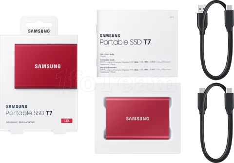 Photo de Disque SSD NVMe externe Samsung T7 - 1To  (Rouge)