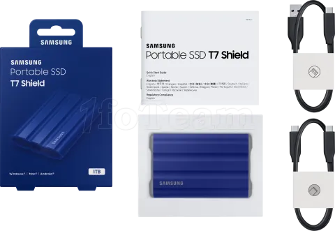 Photo de Disque SSD NVMe externe Samsung T7 Shield - 1To  (Bleu)