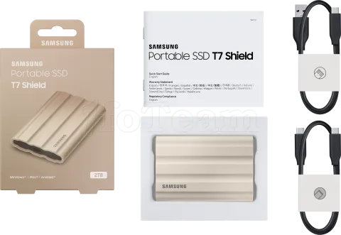 Photo de Disque SSD NVMe externe Samsung T7 Shield - 2To  (Beige)