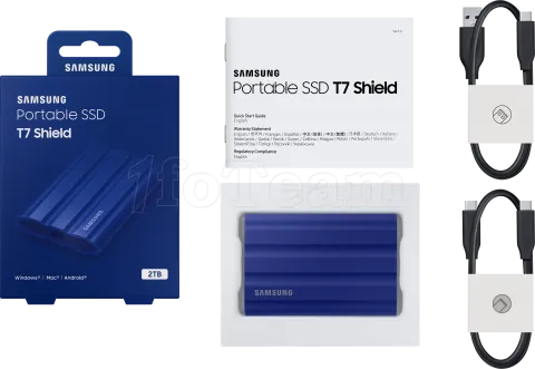 Photo de Disque SSD NVMe externe Samsung T7 Shield - 2To  (Bleu)