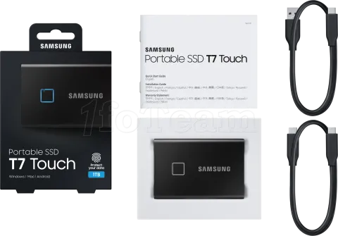 Photo de Disque SSD NVMe externe sécurisé Samsung T7 Touch - 1To  (Noir)