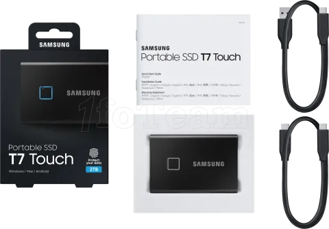 Photo de Disque SSD NVMe externe sécurisé Samsung T7 Touch - 2To  (Noir)