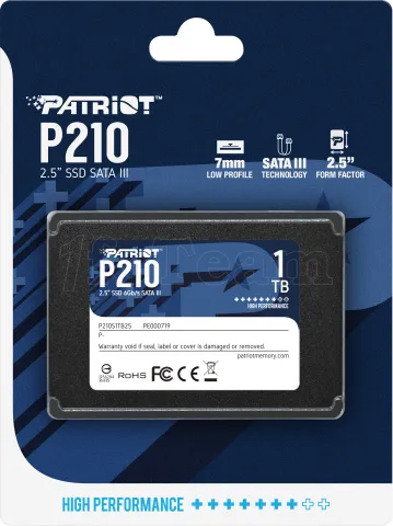 Photo de Disque SSD Patriot P210 1To  - S-ATA 2,5"