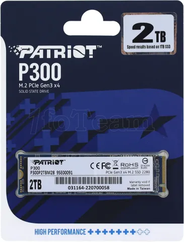 Photo de Disque SSD Patriot P300 2To  - M.2 NVMe Type 2280