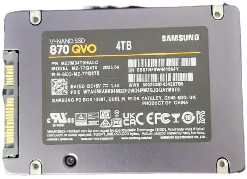 Photo de Disque SSD Samsung 870 QVO 4To  - S-ATA 2,5" - SN S5STNF0W401964Y - ID 194643