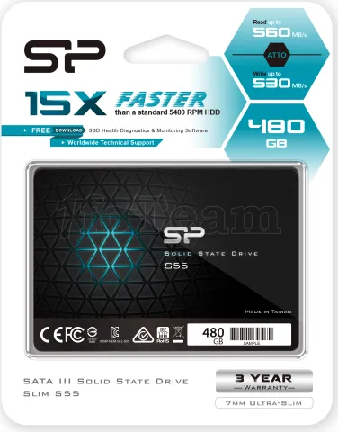 Photo de Disque SSD Silicon Power Slim S55 480Go - S-ATA 2,5"