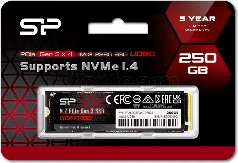Photo de Disque SSD Silicon Power UD80 250Go - NVMe M.2 Type 2280